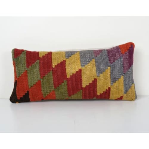 Striped Geometrical Colorful Pillow Cases Made from an Anato | Pillows by Vintage Pillows Store
