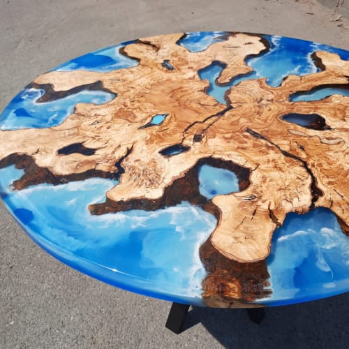 Ocean Epoxy Coffee Table | Tables by Ironscustomwood