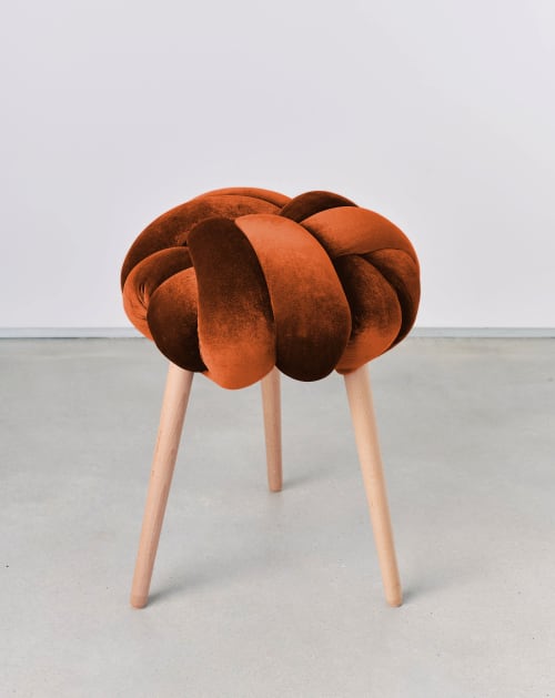 Copper Velvet Knot Stool | Chairs by Knots Studio