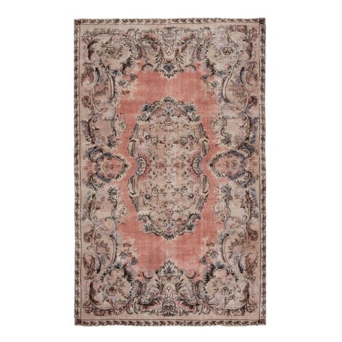 Contemporary Turkish Oushak Rug with Floral Medallion Design | Rugs by Vintage Pillows Store