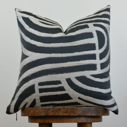 Abstract Charcoal Lines Decorative Pillow 16x16 | Pillows by Vantage Design