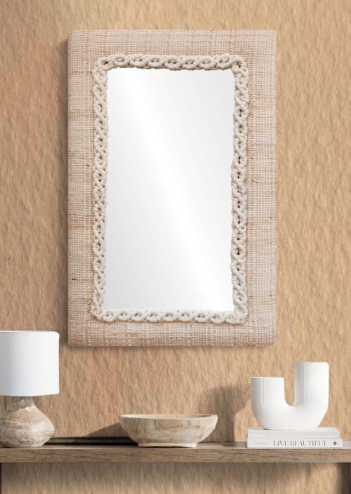 Handcrafted Jute Wall Mirror, Boho Rustic Farmhouse Decor | Decorative Objects by Swiflo