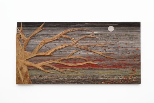Autumn Bliss Geometric wood tree wall art | Wall Sculpture in Wall Hangings by Craig Forget