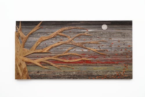 Autumn Bliss Geometric wood tree wall art | Wall Sculpture in Wall Hangings by Craig Forget
