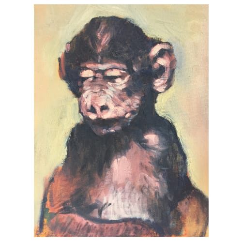 Portrait of the artist as a young Baboon | Oil And Acrylic Painting in Paintings by Eric Farache Artist