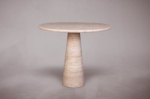 Essence Travertine Round Table | Dining Table in Tables by HamamDecor LLC