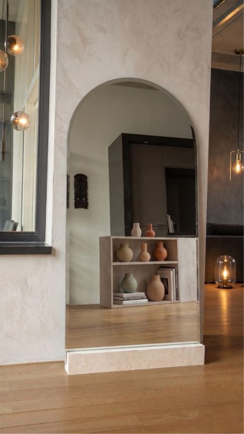 Travertine Mirror Stand | Decorative Objects by AYMARBLEDESIGN LLC