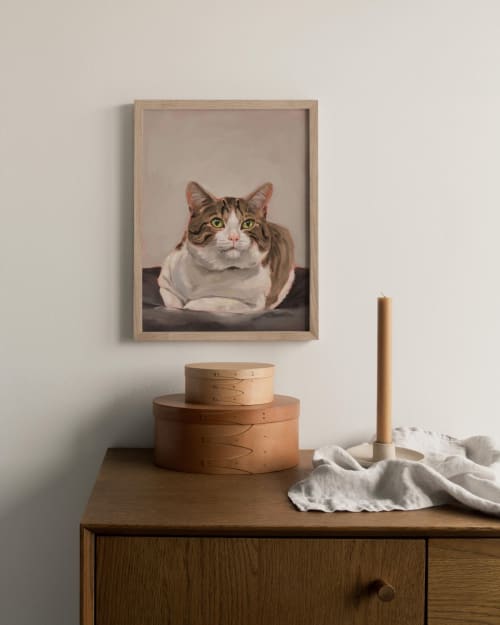 Tabby Cat Art Print, Montreal Corner Store, Urban Animal Painting, Fine Art Paper | Prints in Paintings by The Ugly Cat Studio