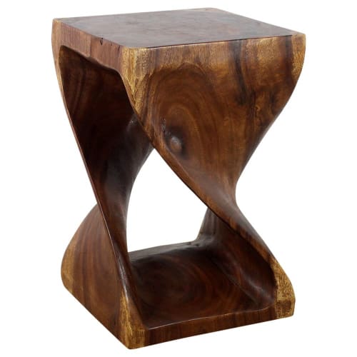 Haussmann® Wood Twist End Table 15 x 15 x 23 inch | Tables by Haussmann®