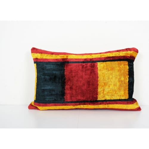 Minimalist Silk Ikat Cushion Cover, Ikat Velvet Pillowcase | Pillows by Vintage Pillows Store