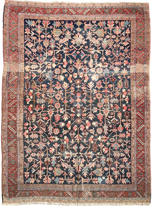 DAZZLING & RARE European-Sized Indigo Blooming Jungle | Area Rug in Rugs by The Loom House