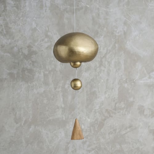 Antique Brass Hanging Bell Domed | Ornament in Decorative Objects by The Collective
