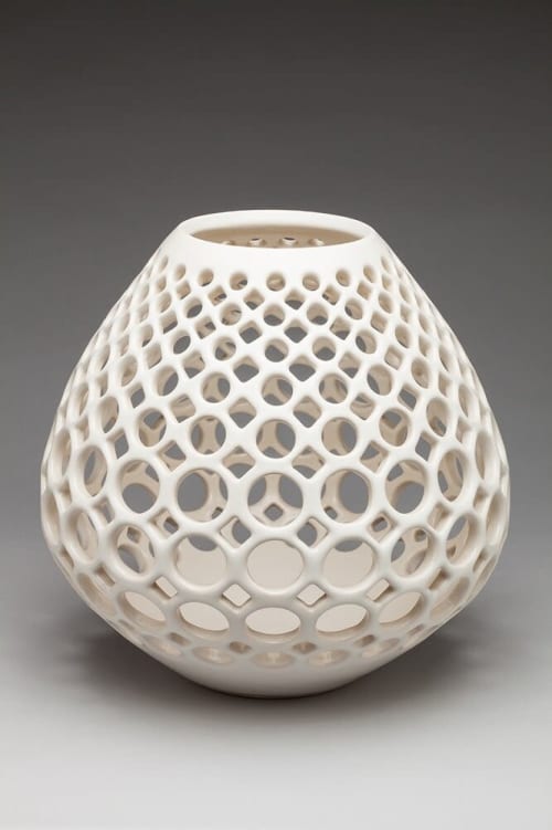 Wide Teardrop Lace Vessel | Decorative Objects by Lynne Meade