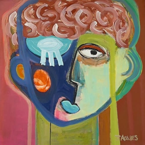 Theodore | Original Abstract Portrait Painting | Oil And Acrylic Painting in Paintings by Aleea Jaques | Fine Art