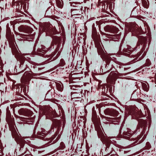 Cobra Head, Eggplant | Linens & Bedding by Philomela Textiles & Wallpaper