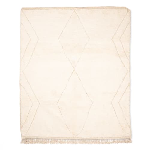 Handmade berber rug, moroccan beni ourain rug | Area Rug in Rugs by Benicarpets