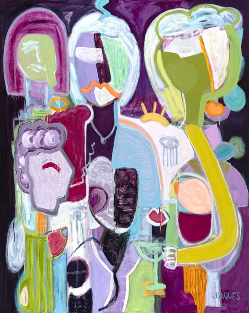 Studio 54 | Original Abstract Portrait Painting | Oil And Acrylic Painting in Paintings by Aleea Jaques