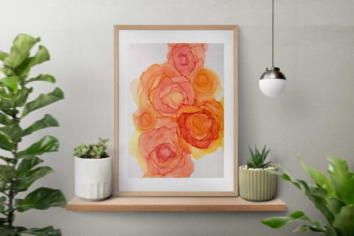amber glow | abstract art original | Watercolor Painting in Paintings by Megan Spindler