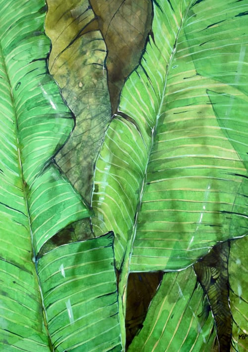 "Lost in the Jungle 1" 21x29 | Watercolor Painting in Paintings by Maya Murano Studio