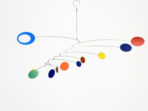 Hanging Mobile Art in Zen Style - Rainbow Mobile for Nursery | Wall Sculpture in Wall Hangings by Skysetter Designs