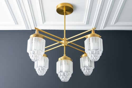 Art Deco - Brass Chandelier - Model No. 5830 | Chandeliers by Peared Creation