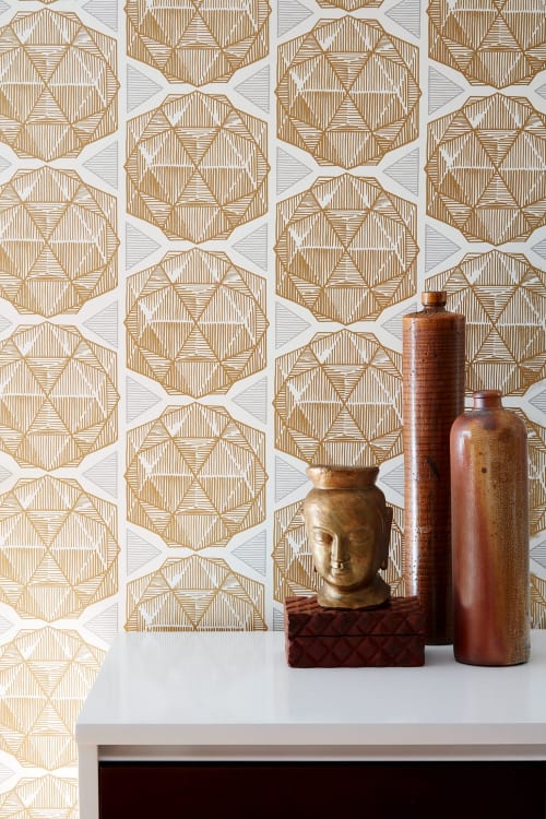 Escher - Gold | Wallpaper by Relativity Textiles