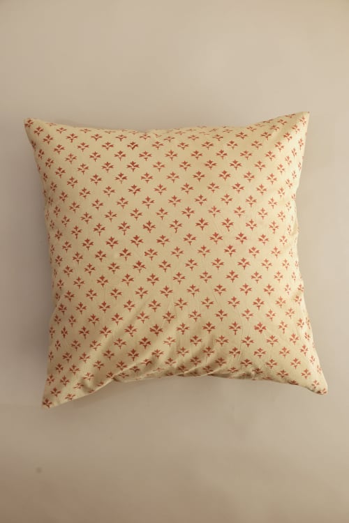 Silent Breeze Kalamkari Pillow | Pillows by Ninéh