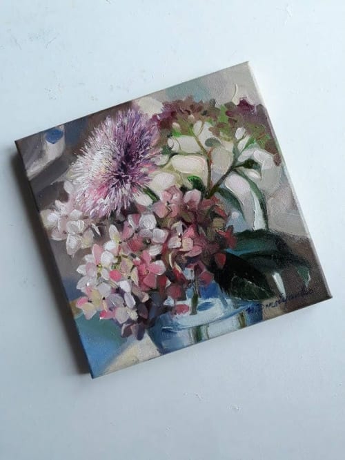 Purple flower oil painting original art Floral painting | Oil And Acrylic Painting in Paintings by Natart