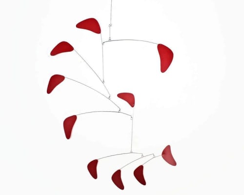 Hanging Mobile Red USA Sleek Minimalist Modern Design | Wall Sculpture in Wall Hangings by Skysetter Designs