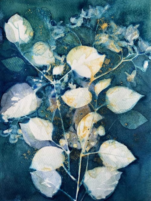 Chinese Violet and Begonia | Paintings by Kathy Ferguson Art