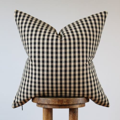 Black & Cream Buffalo Check 22x22 | Pillows by Vantage Design