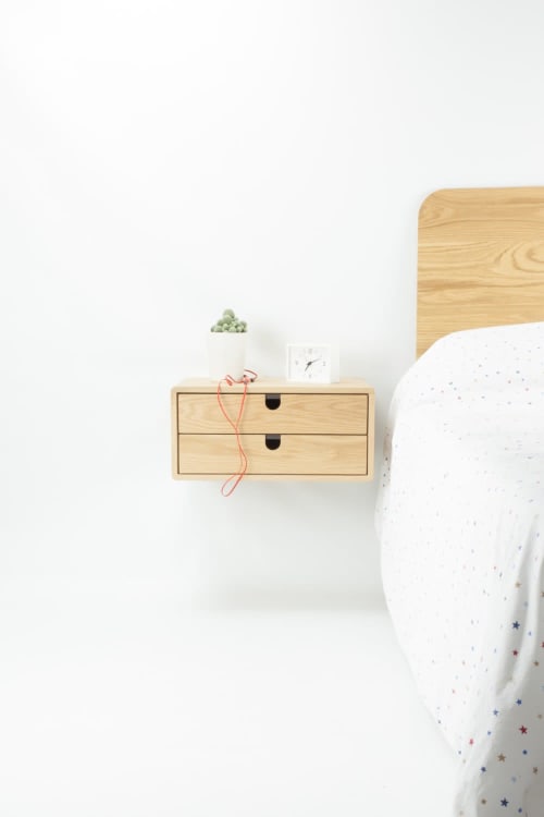 Floating Nightstand Bedside Table with 2 Drawers | Tables by Manuel Barrera Habitables