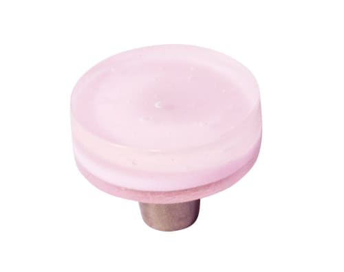 Millennial Pink Delicate Pink Glass Circle Knob | Hardware by Windborne Studios
