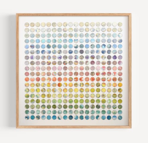Three Hundred and Twenty Four World Map Dots Rainbow | Collage in Paintings by Amelia Coward