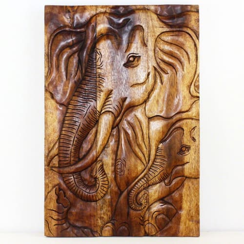 Haussmann® Elephant Gentle Giant Mother 20 x 30 in H | Wall Sculpture in Wall Hangings by Haussmann®