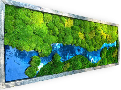 Moss Wall Art, Ocean Resin Art, Preserved Moss, Resin Wall | Living Wall in Plants & Landscape by Sarah Montgomery