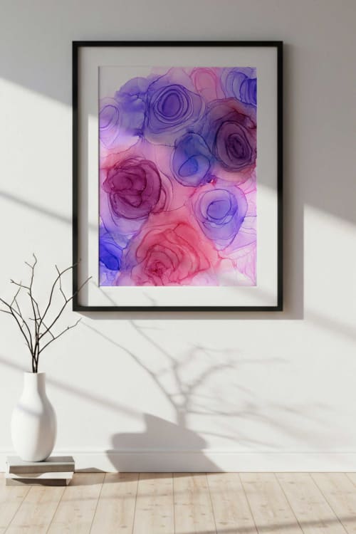 blushing blooms |  fine art print | Paintings by Megan S