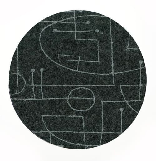 Trivet Large Chalkline Charcoal | Coaster in Tableware by Lorraine Tuson