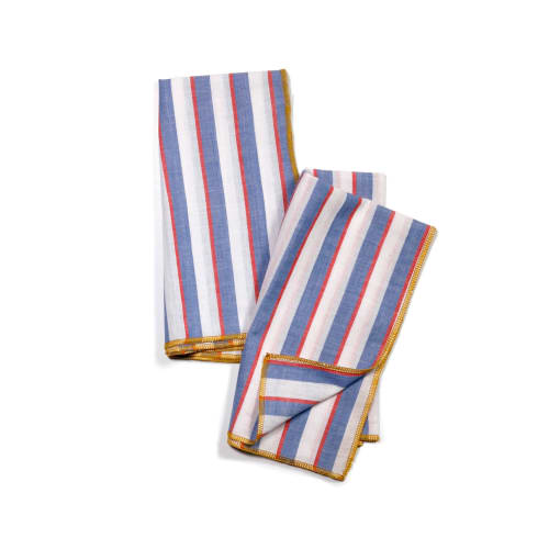 Mondrian Primary Colors Striped Dinner Napkins, Set of 2 | Linens & Bedding by Willow Ship
