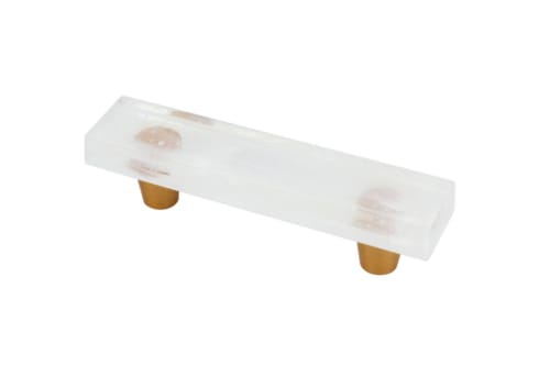 Glassia Wispy White 3" CC Pull | Hardware by Windborne Studios