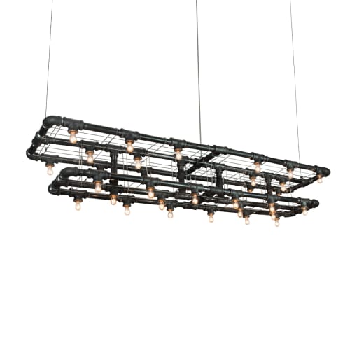 Raw Double-Decker Linear Suspension (Rectangular) | Chandeliers by Michael McHale Designs