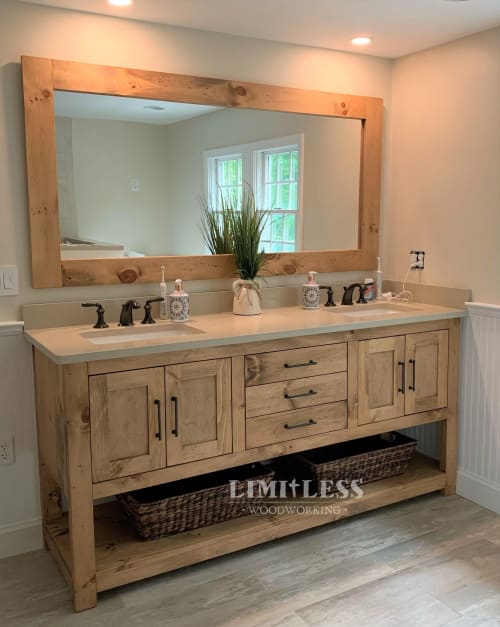 Model #1045 - Custom Double Sink Bathroom Vanity | Countertop in Furniture by Limitless Woodworking