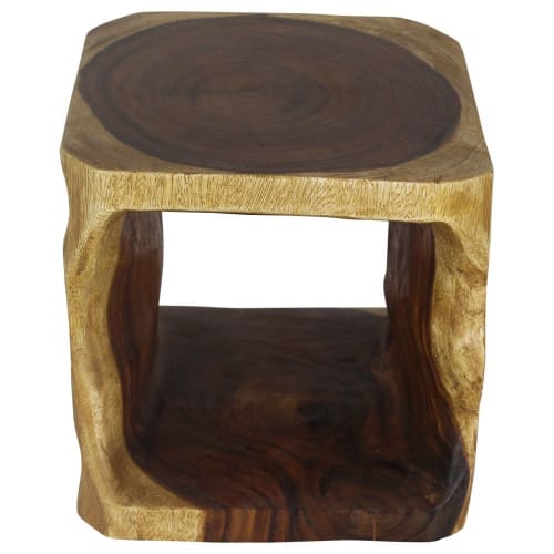 Haussmann® Wood Natural Cube End Sofa Table 16 in x 16 in | End Table in Tables by Haussmann®