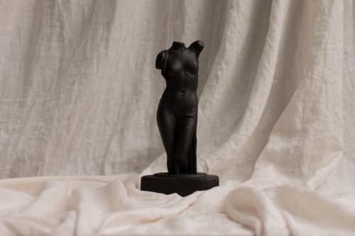 Female Torso Sculpture - Black | Sculptures by dellsculpture