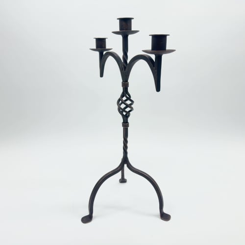 Hand Forged Iron Candelabra 24.5″ (62cm) | Decorative Objects by Edecra