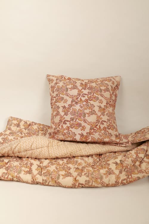 Autumn Whisper Kalamkari Cotton Quilt | Linens & Bedding by Nehmat G