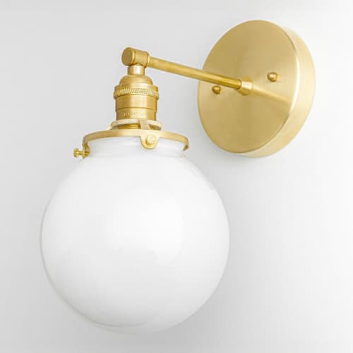 Opal Globe Sconce - Bathroom Lighting - Model No. 1077 | Sconces by Peared Creation