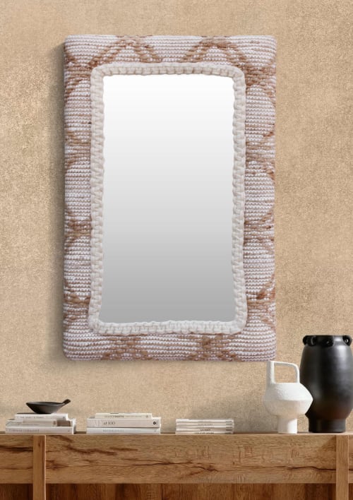 Handcrafted Jute Wall Mirror, Boho Rustic Farmhouse Decor | Decorative Objects by Swiflo
