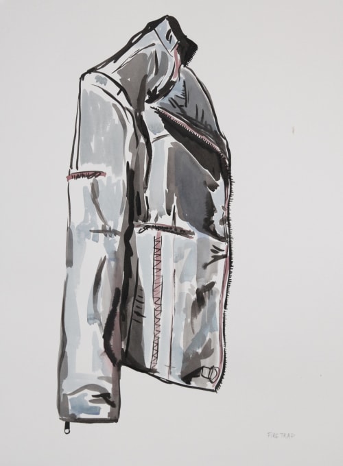 Firetrap Motorcycle Jacket | Watercolor Painting in Paintings by Eric Farache Artist