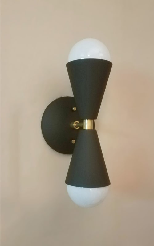 Industrial Black & Gold Light - Modern Linear Sconce - Raw | Sconces by Retro Steam Works